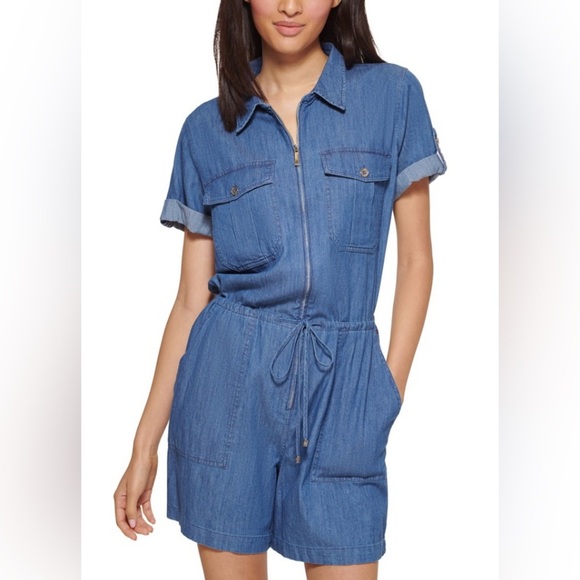 Tommy Hilfiger - Chambray Utility Romper- Size Large - Picture 5 of 12